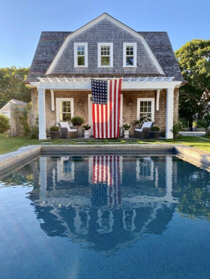 Cape cod gambrel poolhouse flag