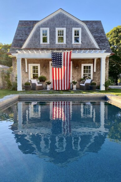 Cape cod gambrel poolhouse flag